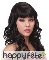 Longue perruque noire 3/4 bouclée, image 3