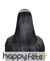Longue perruque noire lisse avec raie centrale, image 1