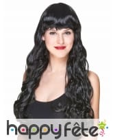 Longue perruque ondulée avec frange droite, image 1