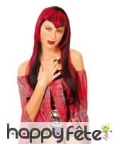Longue perruque rouge et noire de vampire