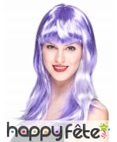 Longue perruque violette et blanche