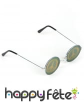 Lunettes rondes avec symbole peace and love