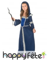 Longue robe bleue médiévale pour enfant, image 3