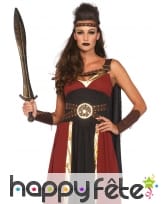 Longue robe bordeaux noire de guerrière romaine, image 1