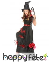 Longue robe de petite sorcière avec voile et rose, image 1
