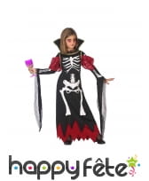 Longue robe de squelette vampire pour petite fille