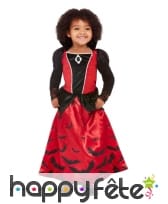 Longue robe de vampire rouge et noir pour fille, image 1