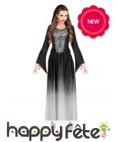 Longue robe dégradée noire de sorcière pour femme