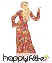 Longue robe hippie multicolore motifs 60's, image 1
