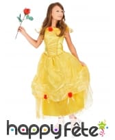 Longue robe jaune de Belle princesse pour enfant