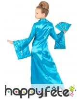 Longue robe kimono bleue asiatique pour enfant, image 2