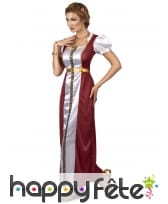 Longue robe médiévale bordeaux cintrée, image 1