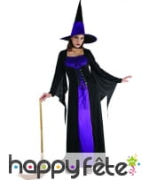 Longue robe noir violet de sorcière, image 3