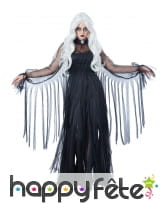 Longue robe noire de fantôme en lambeaux