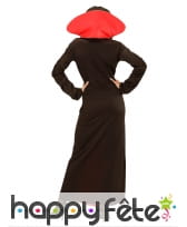 Longue robe noire rouge avec grand col rouge, image 1