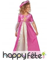 Large robe rose effet velours pour enfant