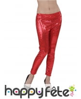 Legging rouge recouvert de sequins, image 1