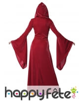 Longue robe rouge médiévale unie pour adulte, image 1