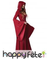 Longue robe rouge médiévale unie pour adulte, image 2