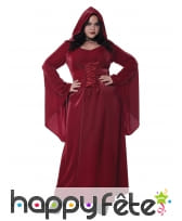 Longue robe rouge médiévale unie pour adulte, image 3