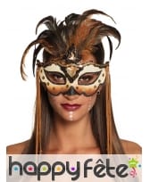 Loup sauvage avec plumes et franges pour adulte