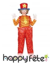 Large salopette de clown rouge jaune pour enfant