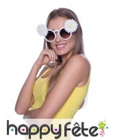 Lunettes style hippie avec marguerites, image 1