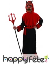Longue tenue de diable rouge et noir pour enfant