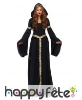 Longue tenue de sorcière celtique noir or