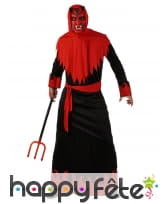 Longue tenue noire et rouge de diable pour adulte