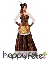 Longue tenue Steampunk baroque marron pour femme