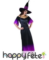 Longue tenue violette de sorcière adulte, image 3