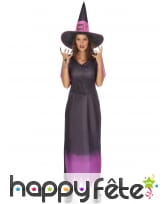 Longue tenue violette de sorcière adulte