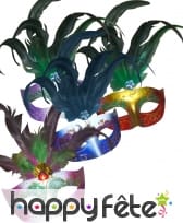 Loup venitien à paillettes et plumes