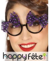 Lunettes Vintage avec noeuds violets et brillants