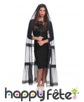 Long voile de veuve noire, 150cm