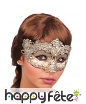 Loup Vénitien de luxe en dentelle grise