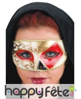 Loup vénitien losange et motifs dorés, image 1