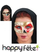 Loup vénitien losange et motifs dorés