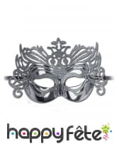 Loup Vénitien semi rigide pailleté 19,5 cm, image 1