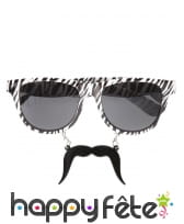 Lunettes zébrées avec petite moustache, image 1