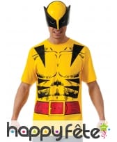 Masque avec T-shirt jaune de Wolverine pour homme