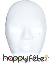 Masque blanc avec front a peindre et décorer
