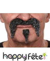 Moustaches bouc de cow boy poivre et sel