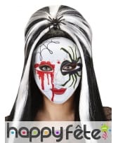 Masque blanc imprimé sang et araignée
