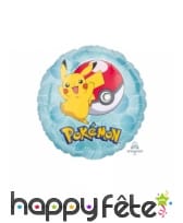 Mini ballon rond Pikachu de 23 cm, en alu