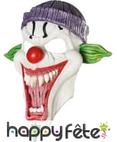 Masque clown blanc grande bouche monstrueuse