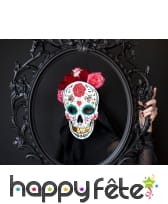 Masque crâne blanc dia de los muertos 19x28 cm, image 1