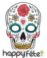 Masque crâne blanc dia de los muertos 19x28 cm