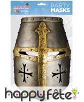 Masque casque de chevalier croisé en carton, image 1